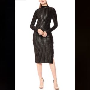 NWT BCBGeneration Black & Gold Velvet Dress sz XS